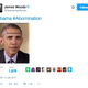 Screenshot of a tweet from James Woods, who posted a photo of President Barack Obama with the word “antisemite” scrawled across his forehead (Twitter)